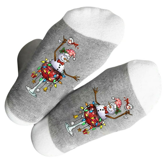 Christmas Pattern Crews Socks Novelty Funny Mad Ankle Socks Lovely Cartoon Booties Socks Christmas Socks for Women Men