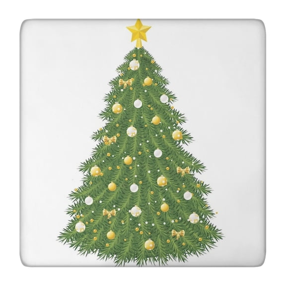 Christmas Pattern Elastic Table Cover 36x36 Inches Square, Machine Washable Spandex That Lies Flat Straight from Storage for Instant Party Ready
