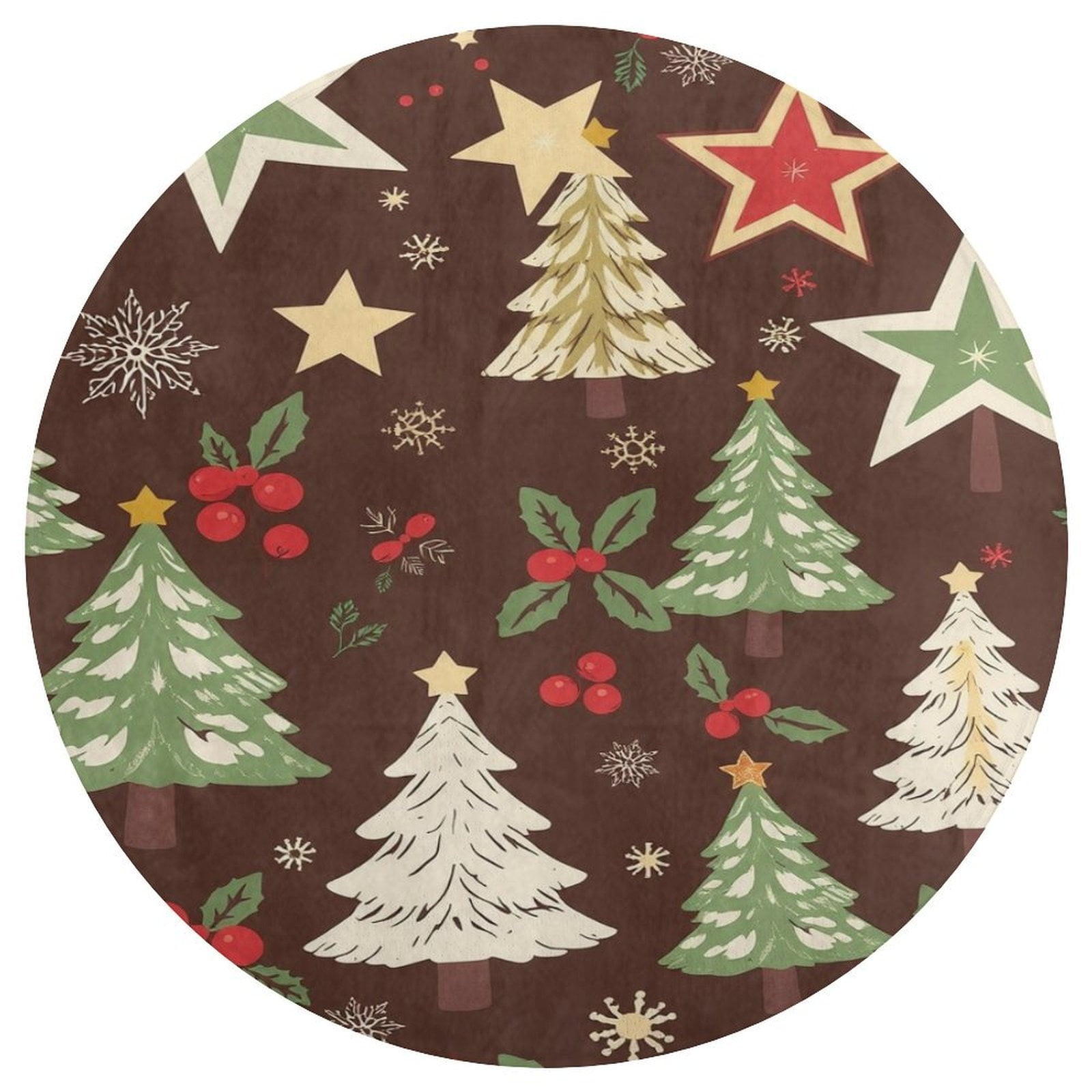 Christmas Pattern Festive(6) Round Carpet Rug for Living Room Bedroom ...