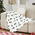 thumbnail image 1 of Christmas Pattern Flannel Throw Blanket Soft Lightweight Knit Blanket for Couch Sofa - Holiday Gift Nap Office AC(White-S), 1 of 4