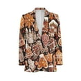 thumbnail image 1 of Christmas Pattern Of Gingerbread Cookies Men Blazers Slim Clothing Summer Jacket Man Oversize Daily Suits Tops, 1 of 5