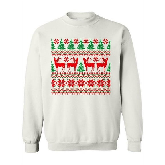 Christmas Pattern Pixel Sweatshirt Men -Image by Shutterstock, Male 5X-Large