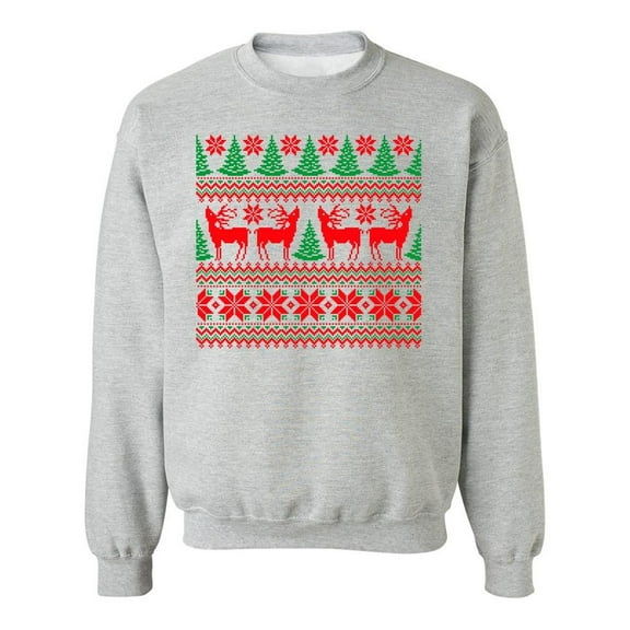 Christmas Pattern Pixel Sweatshirt Men -Image by Shutterstock, Male Large
