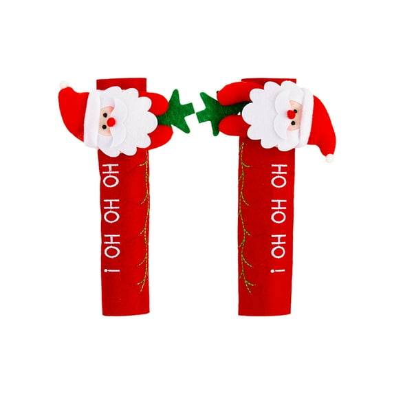 Christmas Pattern Refrigerator Door Handle Covers Protective Decoration for Kitchen Appliance Gloves Fridge Microwave Oven Cloth Protector