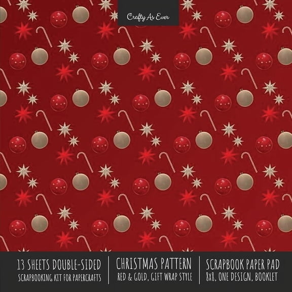 Christmas Pattern Scrapbook Paper Pad 8x8 Decorative Scrapbooking Kit for Cardmaking Gifts, DIY Crafts, Printmaking, Pap, (Paperback)