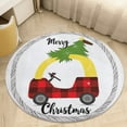 thumbnail image 1 of Christmas Pattern Snowflakes Christmas Trees Cartoon Santa Round Area Rugs for Bedroom Living Room, 3FT Soft Indoor Circle Carpets, Carpet Home Decor Floor Mat, 1 of 6