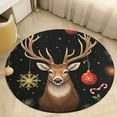 thumbnail image 1 of Christmas Pattern Snowflakes Christmas Trees Cartoon Santa Round Area Rugs for Bedroom Living Room, 5FT Soft Indoor Circle Carpets, Carpet Home Decor Floor Mat, 1 of 6