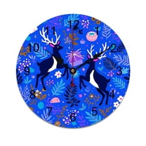 Christmas Pattern Snowflakes Christmas Trees Cartoon Santa Time Decorative Wall Clocks Round Large Wall Watch Bedroom Home Decor 10 12 14 Inch