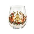 thumbnail image 1 of Christmas Pattern Stemless Glass Tumbler, Festive Holiday Drinking Glass Cups for Hot & Cold Drinks, 1 of 5