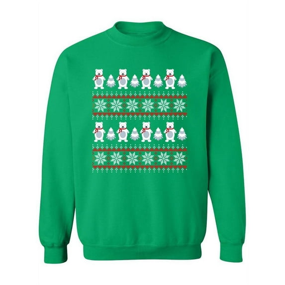 Christmas Pattern With Bears Sweatshirt Women -Image by Shutterstock, Female 4X-Large