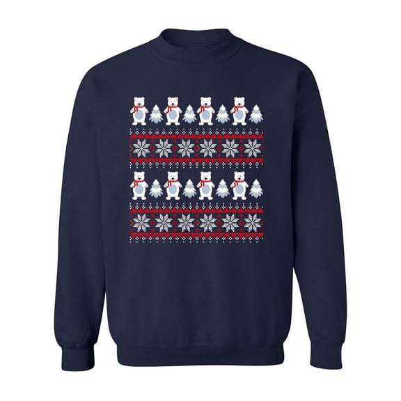 Christmas Pattern With Bears Sweatshirt Women -Image by Shutterstock, Female Large
