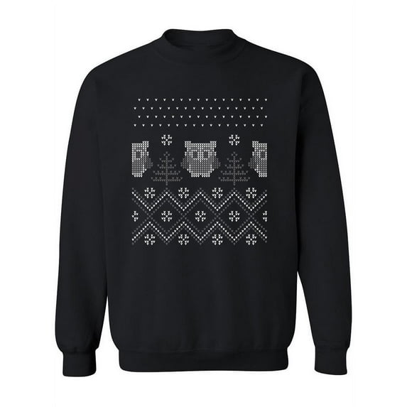 Christmas Pattern With Owls Sweatshirt Women -Image by Shutterstock, Female Medium