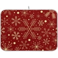 thumbnail image 1 of Christmas Pattern with Snowflakes on Red Dish Microfiber Drying Mat Dish Draining Mat for Kitchen Counter Kitchen Matt Kitchen Absorbent Mat 16 x 18, 1 of 6