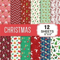Christmas Patterned Paper Set - 12-Pack Decorative Paper Sheets for Card Making, Scrapbooking, and Holiday Crafting, Festive Designs for DIY Christmas Decor