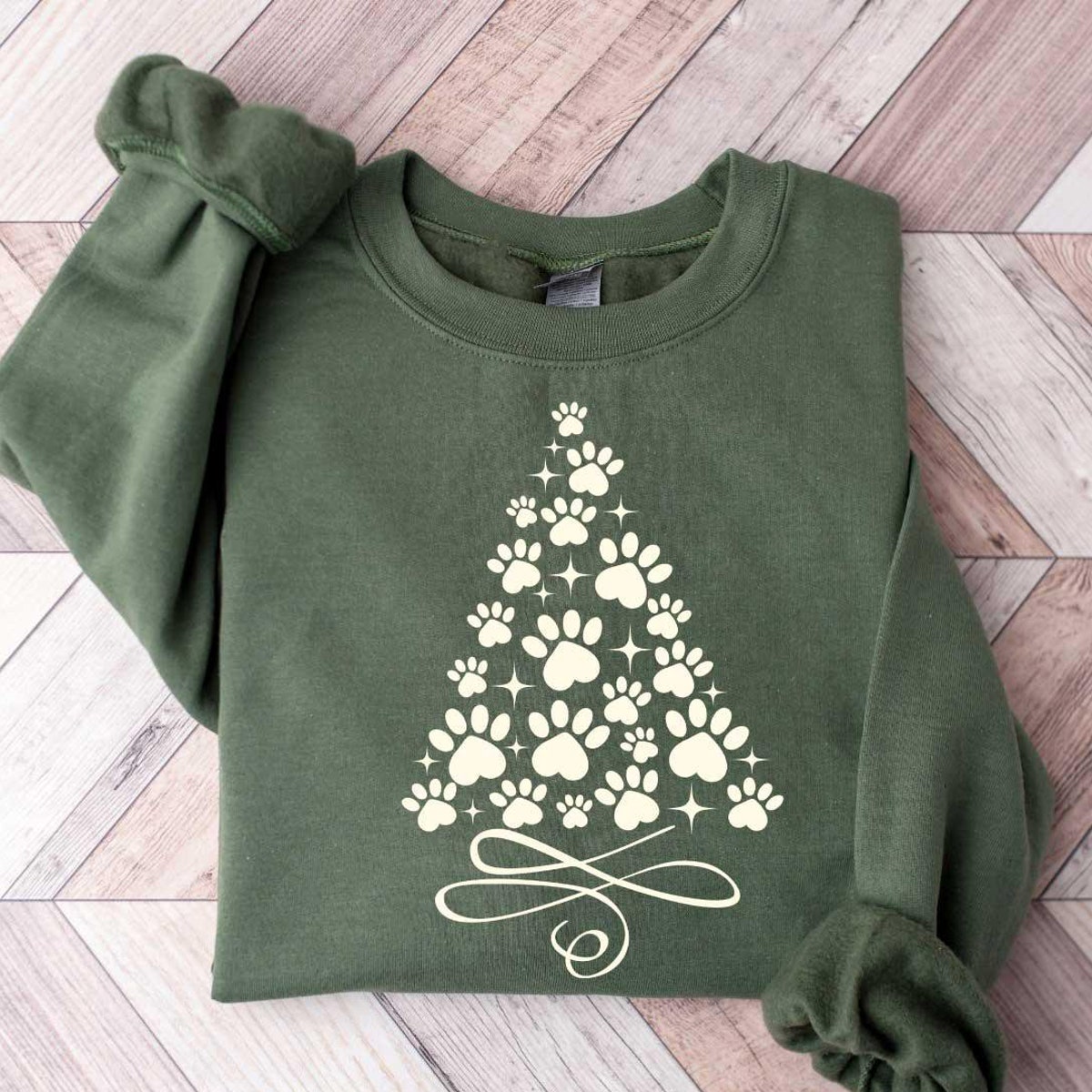 Christmas Paw Tree Shirt, Christmas Dog Paw Shirt, Animal Christmas
