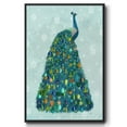 thumbnail image 1 of Christmas Peacock Christmas Tree - Framed Gallery Wrapped Holiday Canvas - 25 x 37 - Black Frame, 1 of 8