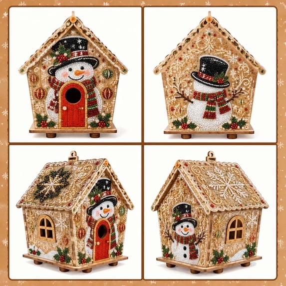 Christmas Pearl And Painting Art Set Holiday Christmas Ornaments Handmade Home Decoration Gifts