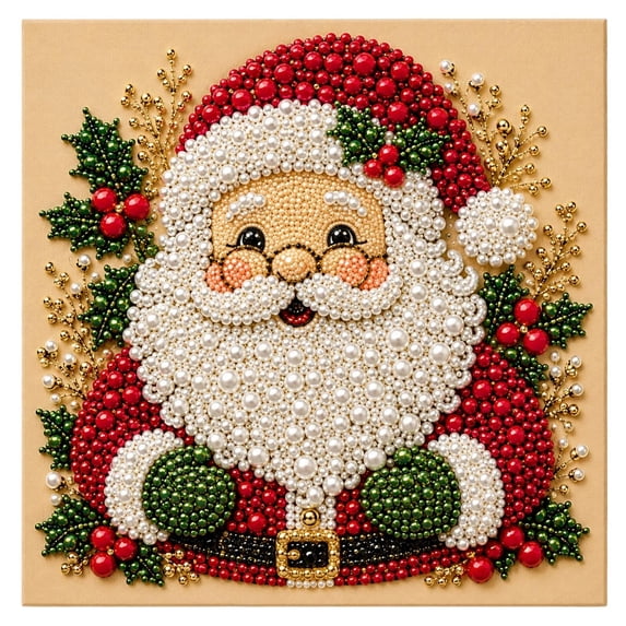 Christmas Pearl Art DIY Kit, Compact Size Diamond Painting Craft Set with Complete Tools & Accessories, Crafts for Adults Christmas Home Decor Wall Art, Thoughtful Christmas Gift