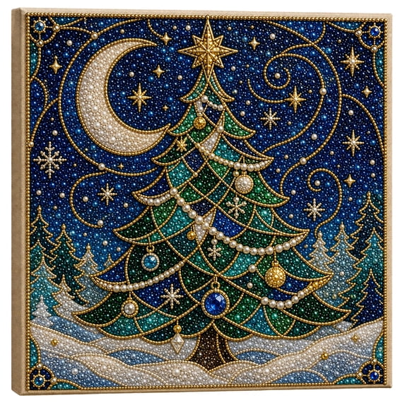 Christmas Pearl Art DIY Kit, DIY Ornament Painting Set, Pearl Art Holiday Decoration, Creative Home Wall Decor Craft Project