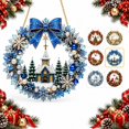 thumbnail image 1 of Christmas Pearl Art Diamond Painting Wreath Kit,Acrylic Pendant Craft with Rhinestones for Adults,Window Door Hanging Decor Festive Holiday Gift Idea, 1 of 5