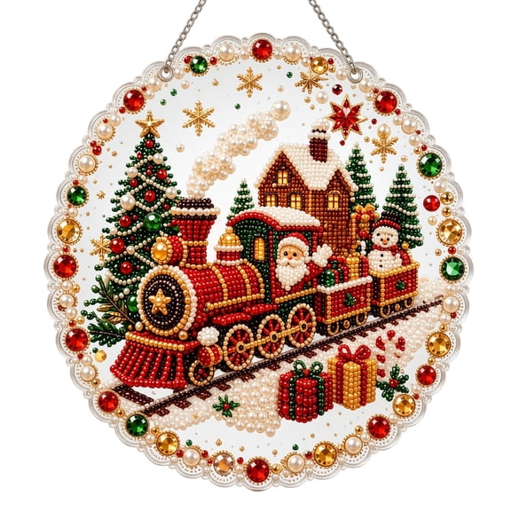 Christmas Pearl Art Kit, 3D Pearl Diamond Art Kits for Adults DIY | DIY Pearl Art Kit with Shimmering Pearl Beads, Complete Tools Included, Christmas Designs for Seasonal Home Decor, Gifts