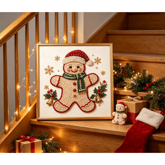 Christmas Pearl Art Kit, 3D Pearl Diamond Art Kits for Adults DIY | DIY Pearl Art Kit with Shimmering Pearl Beads, Complete Tools Included, Christmas Designs for Seasonal Home Decor, Gifts
