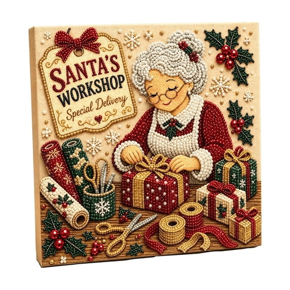 Christmas Pearl Art Kit DIY Diamond Painting Craft Set for Home Decor Holiday Mosaic Crafting Activity Handmade Gift Supplies B141