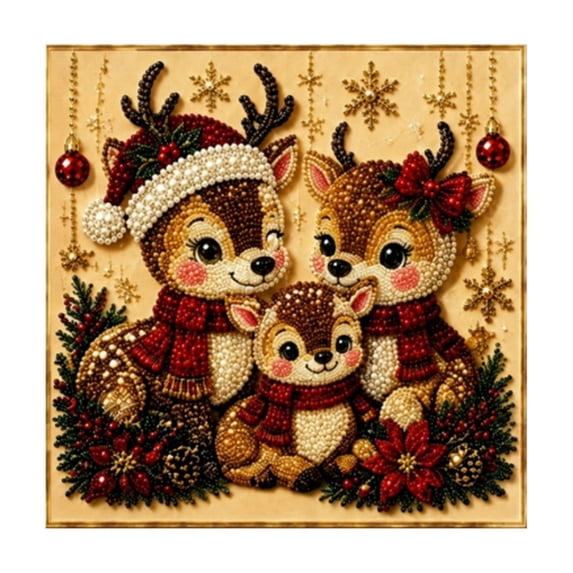 Christmas Pearl Art Kit For DIY Painting - Festive Diamond Craft For Home Decor - Shiny Plastic Beads Set, One Size