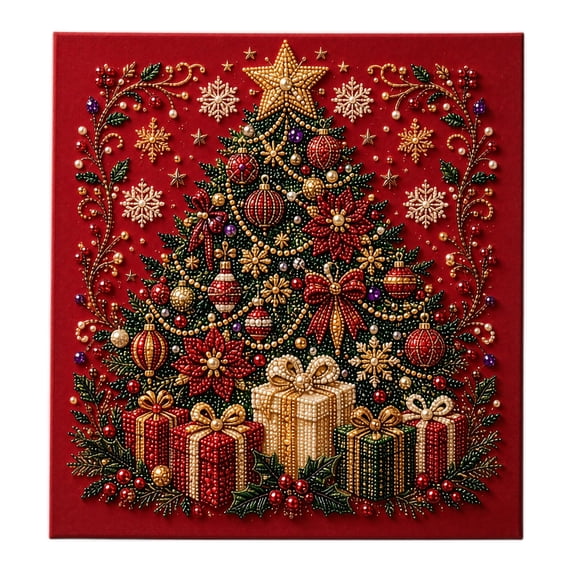 Christmas Pearl Art Painting DIY Festive Wall Decor Kit Hand-set Mosaic Crafting Set for Holiday Home Decoration Artistic Project B151