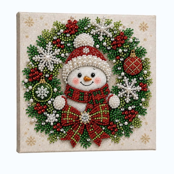 Christmas Pearl Diamond Art Craft Kit, Beginner Friendly Handmade Beaded Wall Ornament for Adult DIY Home Decor