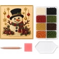 thumbnail image 1 of Christmas Pearl Diamond Art with Frame, 3D Frosty Snowman Painting Kit | Adorable Frosty Snowman pattern is brought to life with sparkling 3D pearls, creating a joyful and textured winter display, 1 of 7