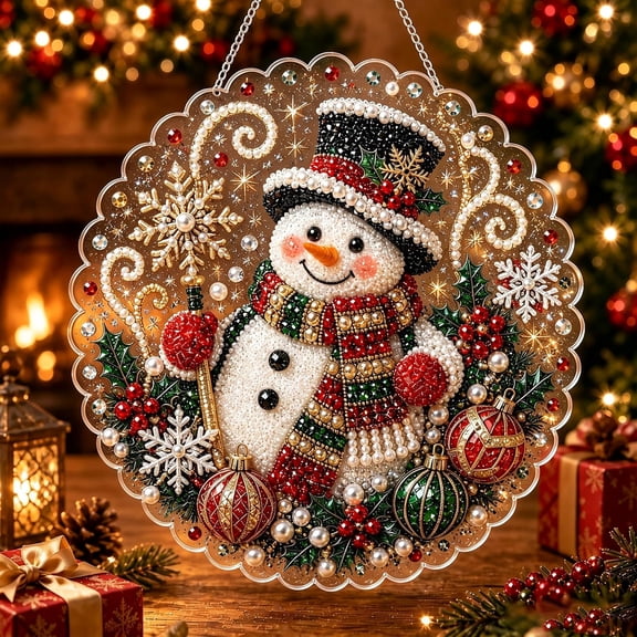 Christmas Pearl Diamond Art Hanging Ornament, DIY Pearl Painting Set for Hanging Decor