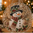 thumbnail image 1 of Christmas Pearl Diamond Art Hanging Ornament Kit , Flocked Canvas with Scratch-Resistant Non-Fading Pearl Beads, portable canvas bead craft kit for interior display C, 1 of 6