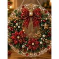 thumbnail image 1 of Christmas Pearl Diamond Art Hanging Ornament Kit, Handmade DIY Crystal Pearl Suncatcher Pendant, 2D Rhinestone Bead Window Wall Christmas Holiday Decoration, 1 of 6