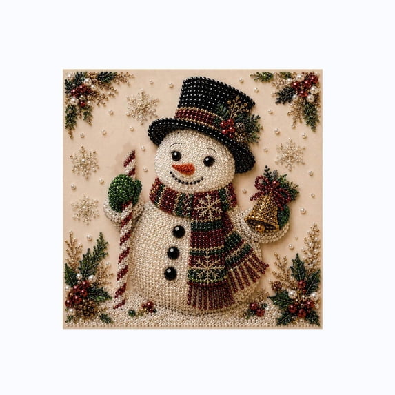 Christmas Pearl Diamond Art Kit,Beginner Beaded Craft Set for Adults,DIY Handmade Wall Decoration and Holiday Indoor Home Ornament 11.81*11.81IN