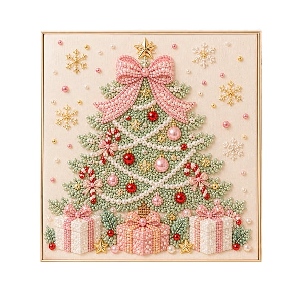 Christmas Pearl Diamond Art Kits, 5D Pearl Diamond Painting Kit, DIY Christmas Diamond Art Craft for Home Wall Decor Holiday Gift