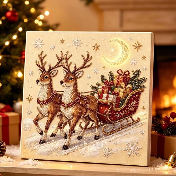 Christmas Pearl Diamond Art Kits, DIY Pearl Beads Art Craft Kit for Adults and Beginners, 3D Christmas Diamond Art DIY Craft for Home Decor, Christmas Gift for Family and Friends