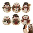 thumbnail image 1 of Christmas Pearl Diamond Art Painting Fridge Magnets Kit 6 Pcs, DIY Snowman Mosaic Crystal Refrigerator Decorative Magnet Art Sets for Adults, Holiday Craft Kit for Home Decor & Gifting, 1 of 6