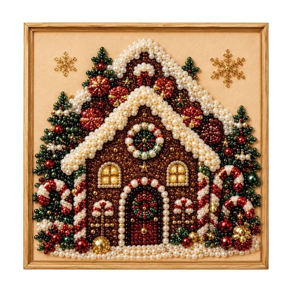 Christmas Pearl Diamond Art Painting Kit, Christmas Pearl Art Craft for Adults, DIY Bead Leisure Craft For Beginners, DIY Bead Art Wall Decor, Home Indoor Decorations, Seasonal Party Gift