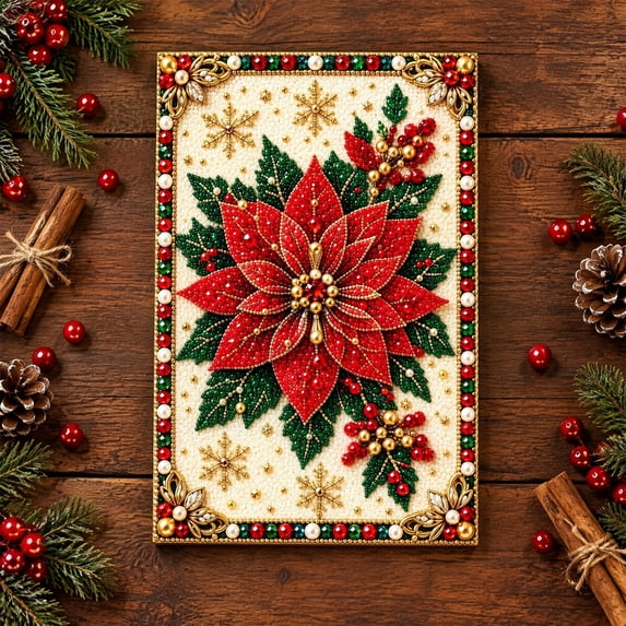 Christmas Pearl Diamond Art Painting Kit for Adults Beginner, DIY 3D Pearl Bead Painting Kit, 3D Pearl Xmas Ornament for Home Wall Decor