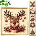 thumbnail image 1 of Christmas Pearl Diamond Painting Art Kit with Frame, Pearl Beads Craft for Adults, Holiday DIY Wall Decor Project, Relaxing Gemstone Art Kit for Seasonal Home Styling (Reindeer), 1 of 7