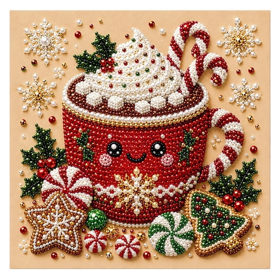 Christmas Pearl Diamond Painting DIY Art Kit Festive Gem Painting Set Handcrafted Xmas Wall Decor Sparkling Crystal Craft Project for Holiday Party B278