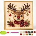 thumbnail image 1 of Christmas Pearl Diamond Painting Kit with Frame, Festive Pearl Bead Art Craft for Adults, Relaxing Holiday DIY Project for Home Wall Decor, Beginner-Friendly Seasonal Activity (Reindeer), 1 of 6