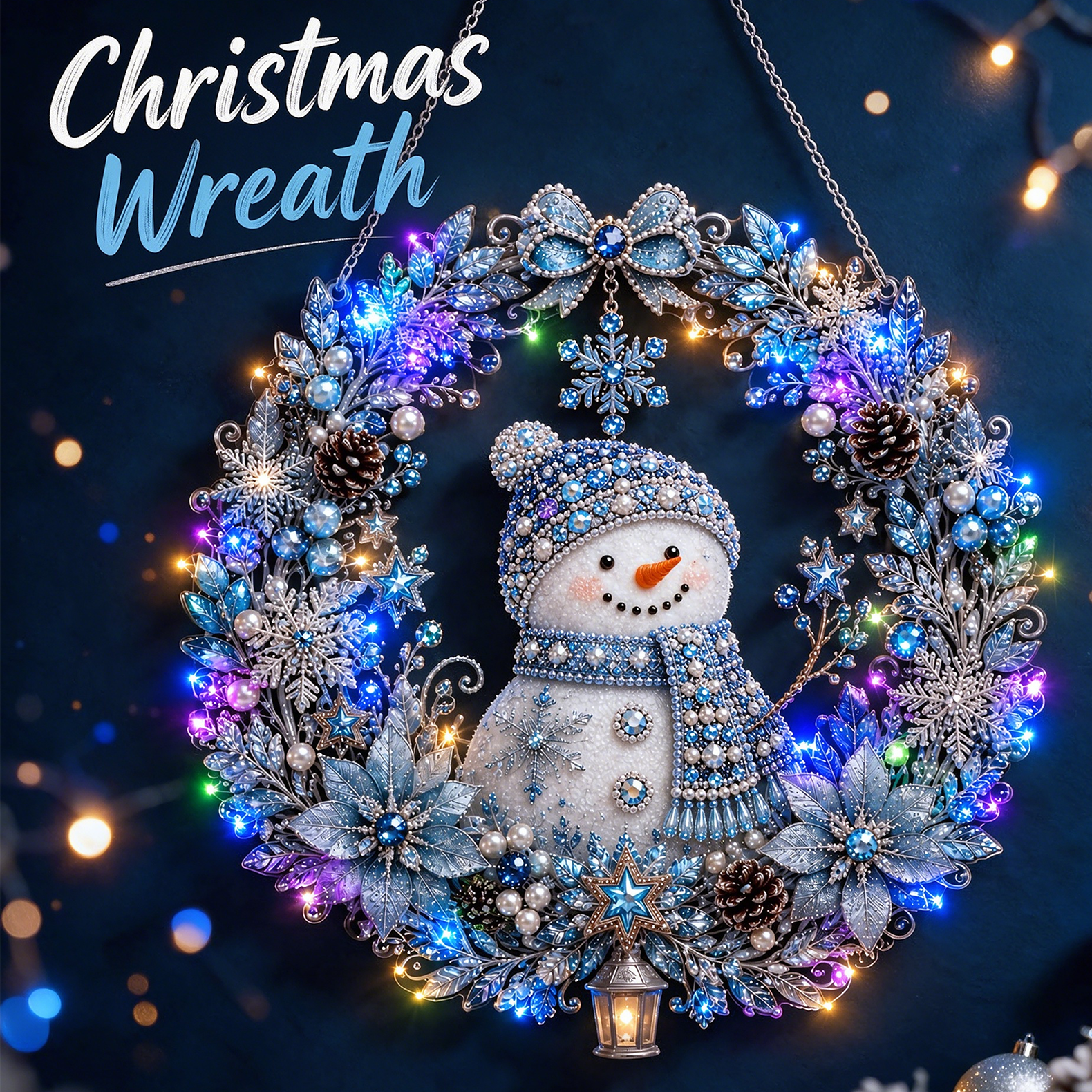 String Candy Kit Christmas Pearl Diamond Painting Kit with LED String Lights - 9.4in DIY ...