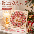 thumbnail image 1 of Christmas Pearl Diamond Painting Kit for Adults, DIY Christmas Wreath Pearl Gem Art Kit, Sparkling Christmas Craft for Adults, 1 of 5