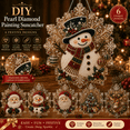 thumbnail image 1 of Christmas Pearl Diamond Painting Suncatcher Kit, 3D Beaded Art Acrylic Ornament with Chain, Christmas Tree Window Wall Decor, 6 Designs and 2 Sizes for Adults, 1 of 6