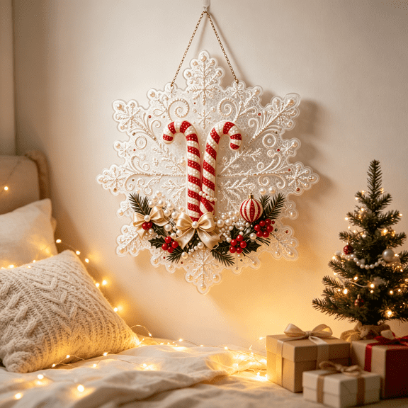 Christmas Pearl Diamond Painting Suncatcher Kit, DIY 3D Pearl Art Kit with Acrylic Hanging Ornament, Christmas Diamond Art Craft for Adults, Holiday Window Decor(1PC)