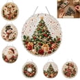 thumbnail image 1 of Christmas Pearl Diamond Painting Suncatcher Kit DIY Craft Pre Assembled Metal Chain Acrylic Round Board with Edge 3D Mixed Sized Pearl Beads Craft Festive Window Wall Decor,A, 1 of 6
