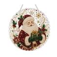 thumbnail image 1 of Christmas Pearl Diamond Painting Suncatcher Kit, DIY Craft Pre-Assembled Metal Chain, Acrylic Round Board with Lace Edge, 3D Mixed-Sized Pearl Beads Craft, Festive Window Wall Decor(Snowflake Santa), 1 of 4