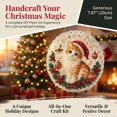 thumbnail image 1 of Christmas Pearl Diamond Painting Suncatcher Kit, DIY Craft Pre-Assembled Metal Chain, Acrylic Round Board with Lace Edge, 3D Mixed-Sized Pearl Beads Craft, Festive Window Wall Decor 1Pc E, 1 of 8